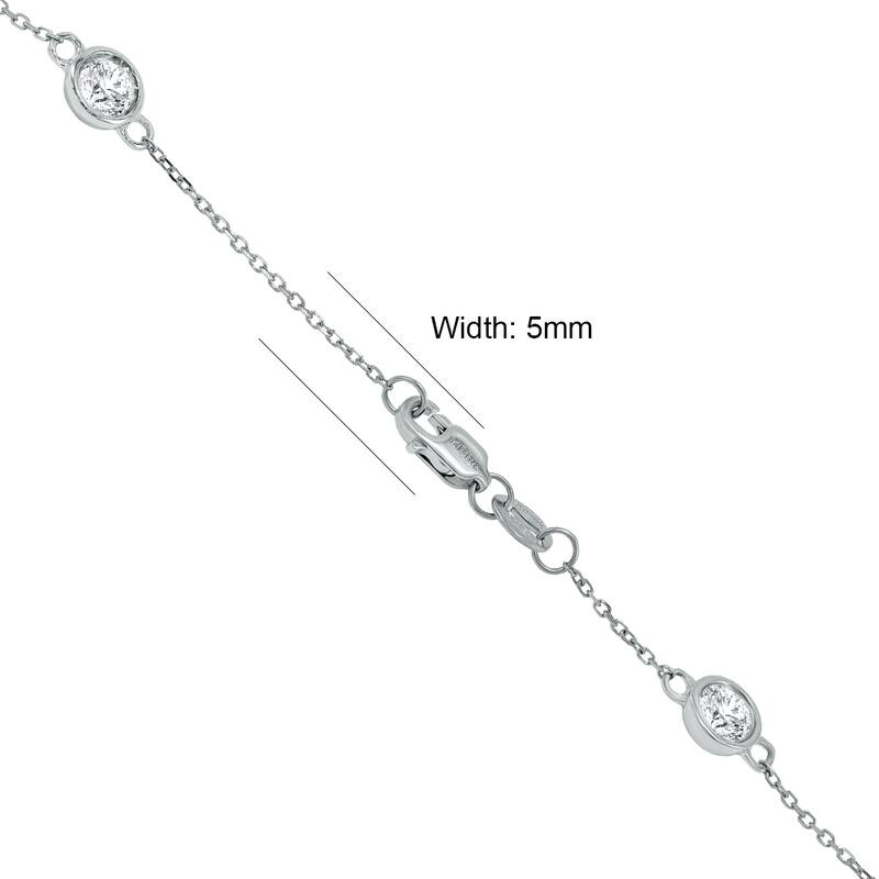 Marquee 2 Carat TW Bezel Set Diamond Station Necklace in 14K White Gold