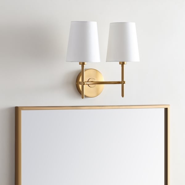 SAFAVIEH Lighting Barrett Two Light LED Wall Sconce 12.3 x7.5 x12 On Sale Bed Bath Beyond 28165075