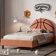 preview thumbnail 8 of 8, Basketball Upholstered Twin Bed, Sport Style, Orange, No Box Spring