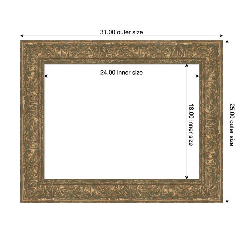 Luxe Framed Dry Erase Magnetic Board - 31 x 25 in - Luxe Bronze Gold