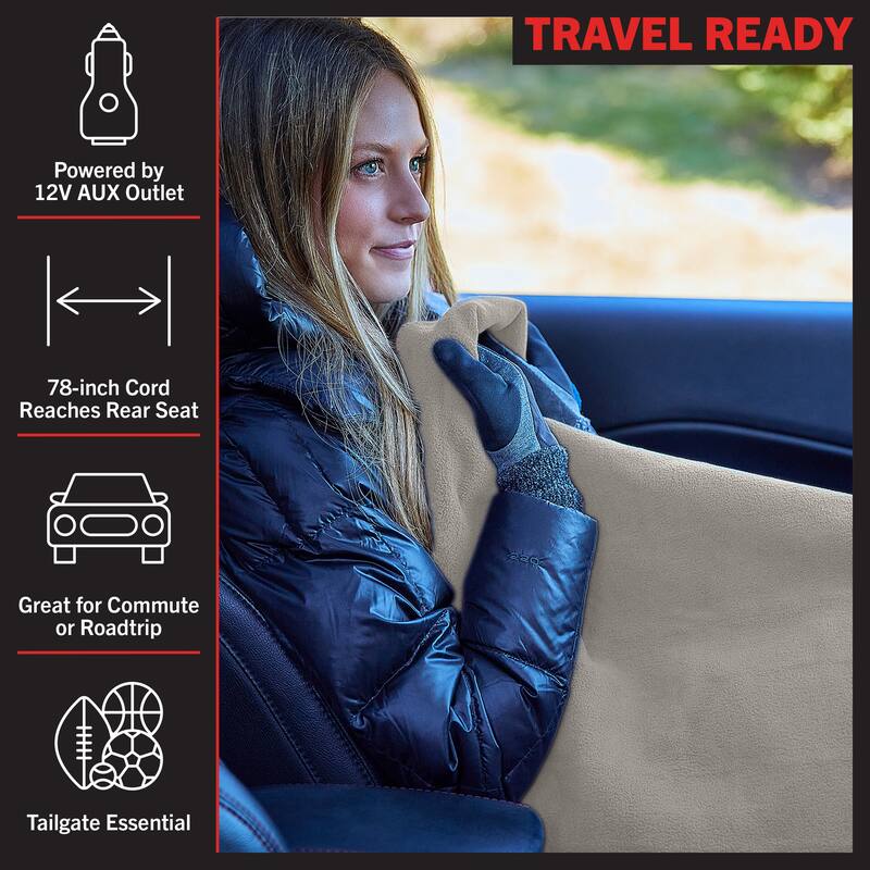 Heated Blanket Portable 12V Electric Travel Blanket for Car, Truck