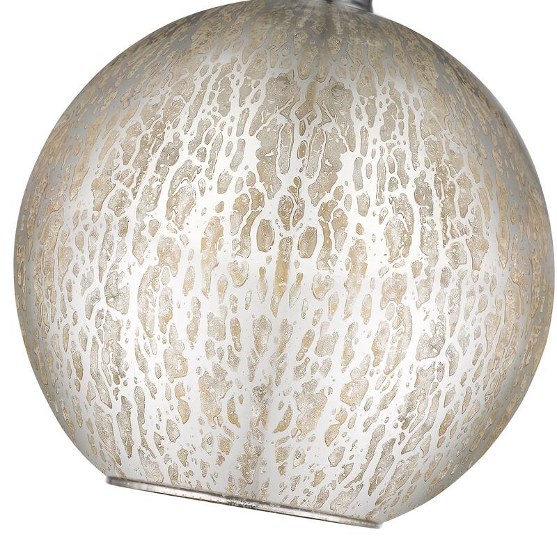 1 Light Semi-Flush Mount Ceiling Light with Cognac Crackle Glass Globe - Dia.10-in