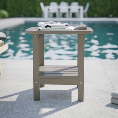 Commercial Grade All-Weather Adirondack Style Patio Side Table
