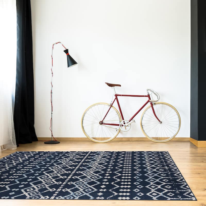 Beverly Rug Modern Bohemian Trellis Indoor Area Rug with Jute Backing for Living Room, Kitchen, Bedroom