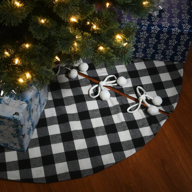 National Tree Company 52 in.General Store Collection Plaid Tree Skirt - 52 in