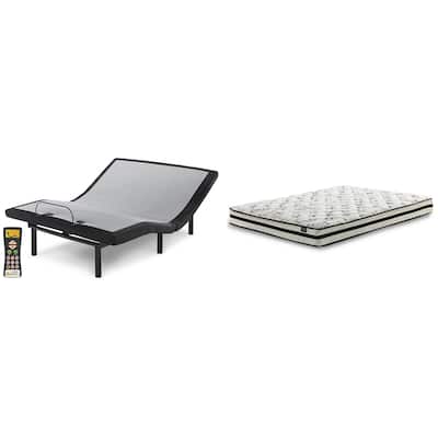 Signature Design by Ashley 8 Inch Chime Innerspring Black/White 2-Piece Mattress Package