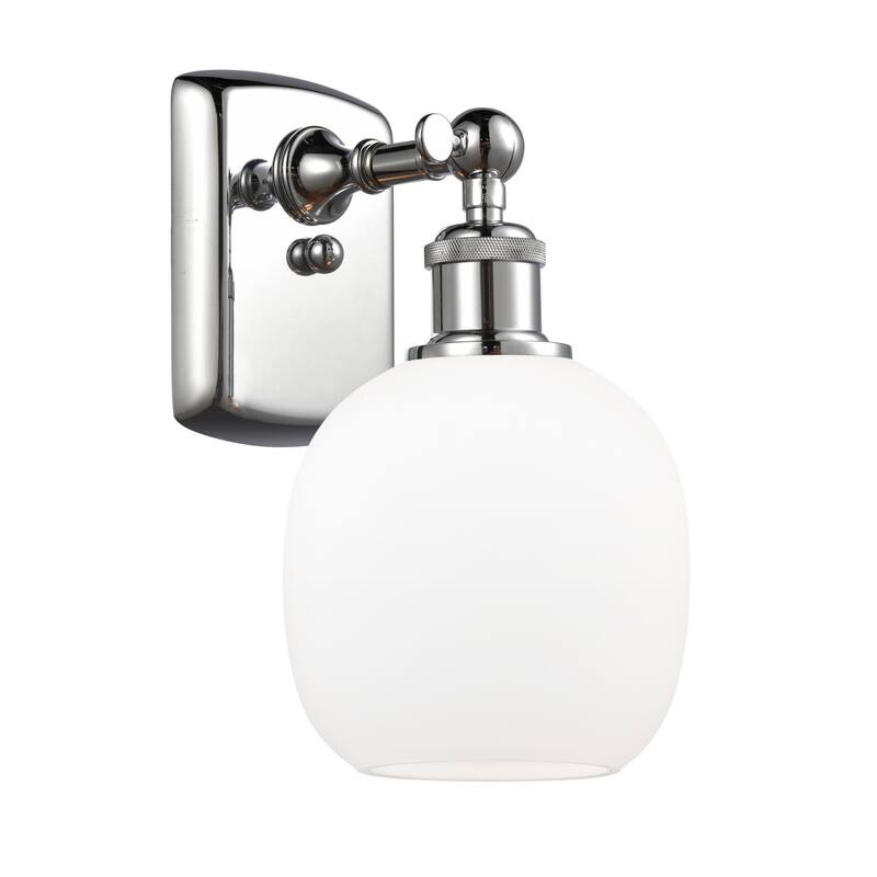 Innovations Lighting Belfast 11" Tall Bathroom Sconce - Polished Chrome / Matte White