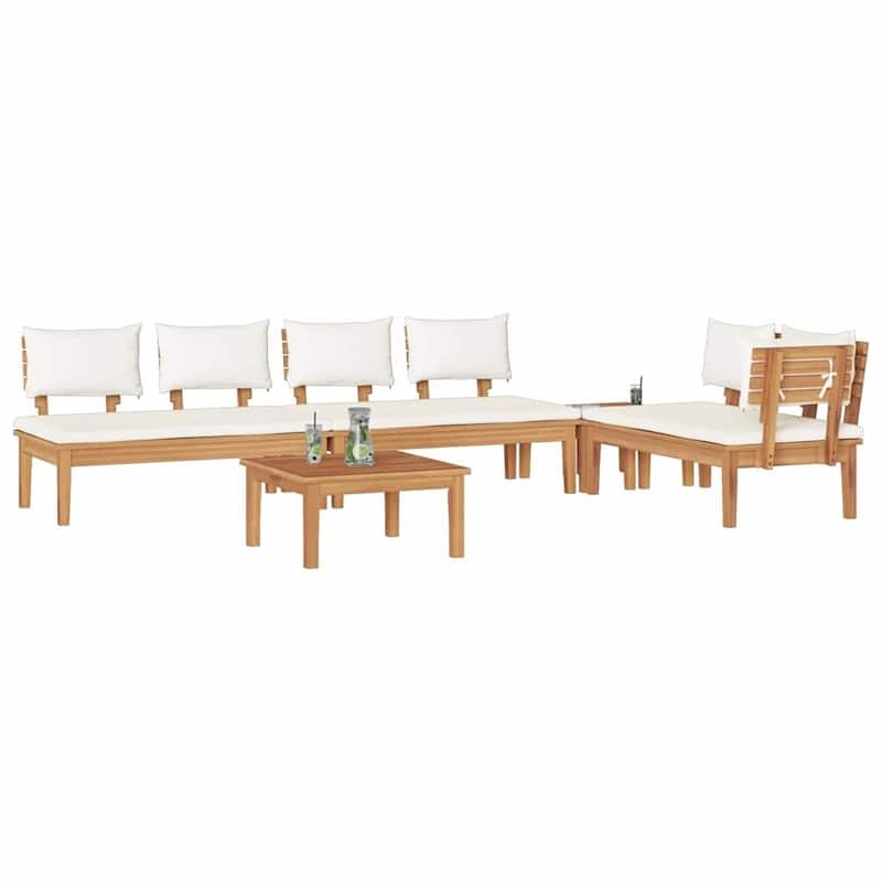 vidaXL Garden Bench Set with Cushion 3/4/5 pcs - 23.6" x 23.6" x 11.8
