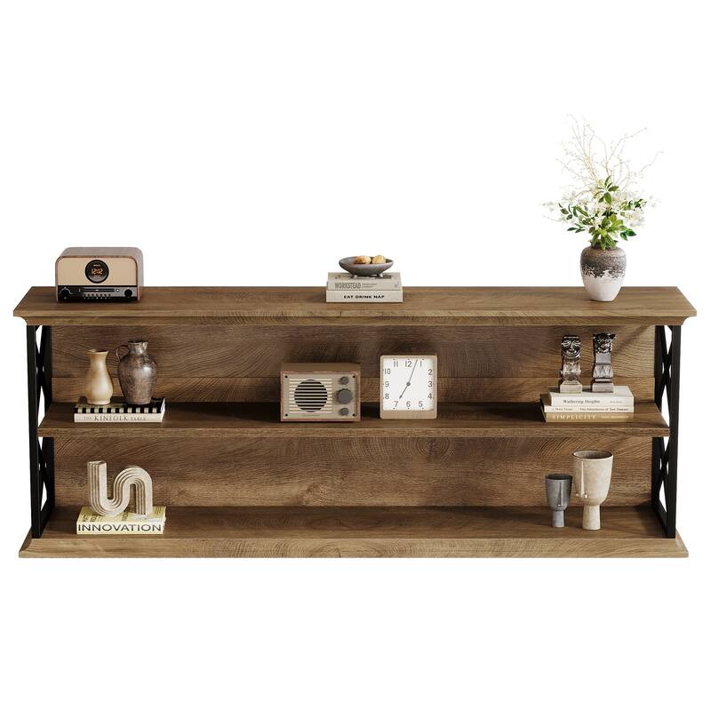 63-Inch TV Stand for 55/60/65/75-Inch TVs, TV Table with Storage Shelves, Entertainment Center