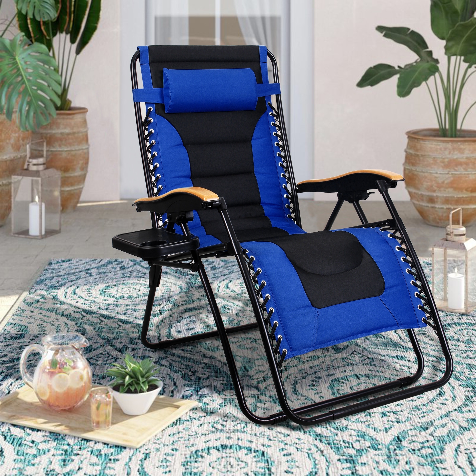 Phi villa padded zero gravity chair with shop cup holder