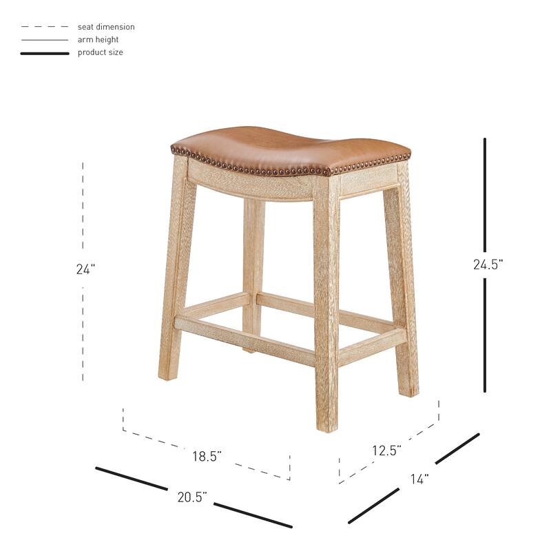 NPD Furniture Elmo KD Faux Leather Upholstered Counter Stool