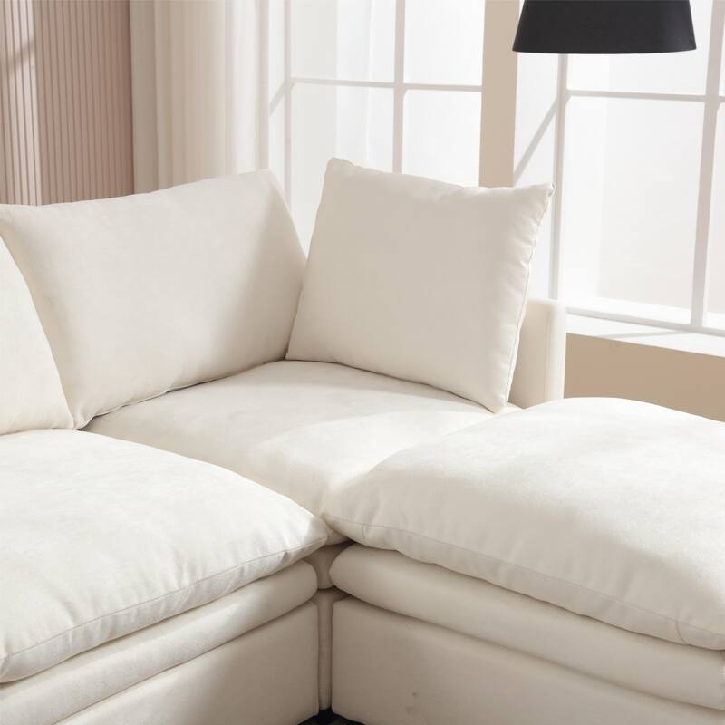 Modular Sleeper Sofa Furniture, U-Shaped Sectional with Flexible Configuration