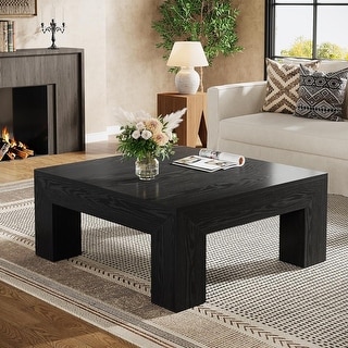 39.4-Inch Square Coffee Table for Living Room, Farmhouse Accent Center ...