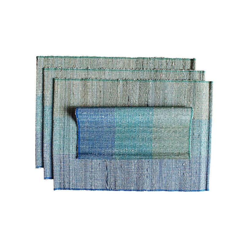 BISCOTTI Placemats - Handwoven Banana Fiber & Cotton, Fair Trade | Set of 4, 13"x19" by Sustainable Threads - Multi-Color