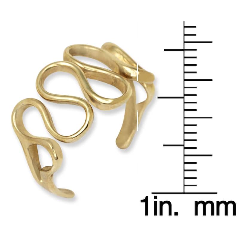 14k Yellow Gold Modern Wave Adjustable Toe Ring