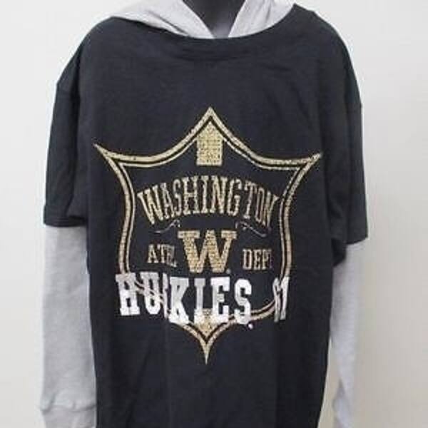 Shop Washington Huskies Youth Sizes S M L 8 10 12 14 16 Black Hooded Shirt Free Shipping On Orders Over 45 Overstock 27217198