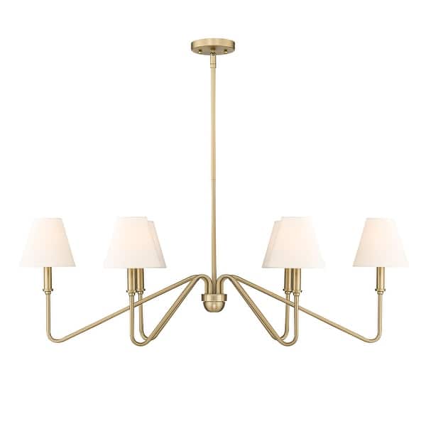 slide 2 of 11, Yep by Golden Lighting Kennedy 6-light Island Light in Brushed Champagne Brass Brushed Champagne Bronze with Ivory Linen