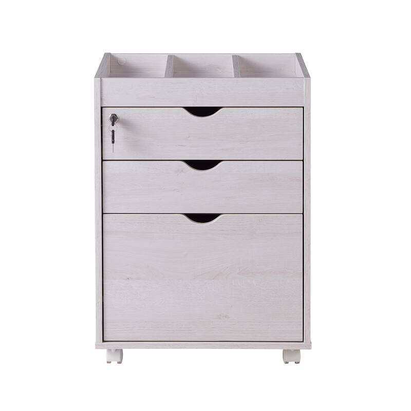 Jolene Contemporary 3-Drawer Lockable and Mobile File Cabinet by Furniture of America
