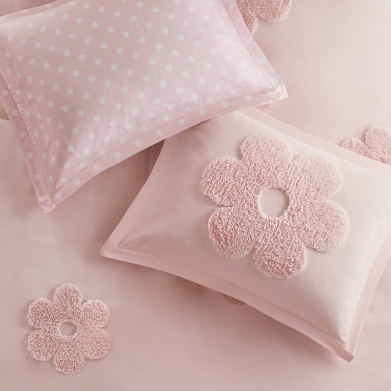 Intelligent Design Kids Gracie Floral Reversible Tufted Chenille Duvet Cover Set