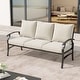 preview thumbnail 1 of 31, Outdoor Patio Metal 74" W Sofa/ 50" W Loveseat with Cushions