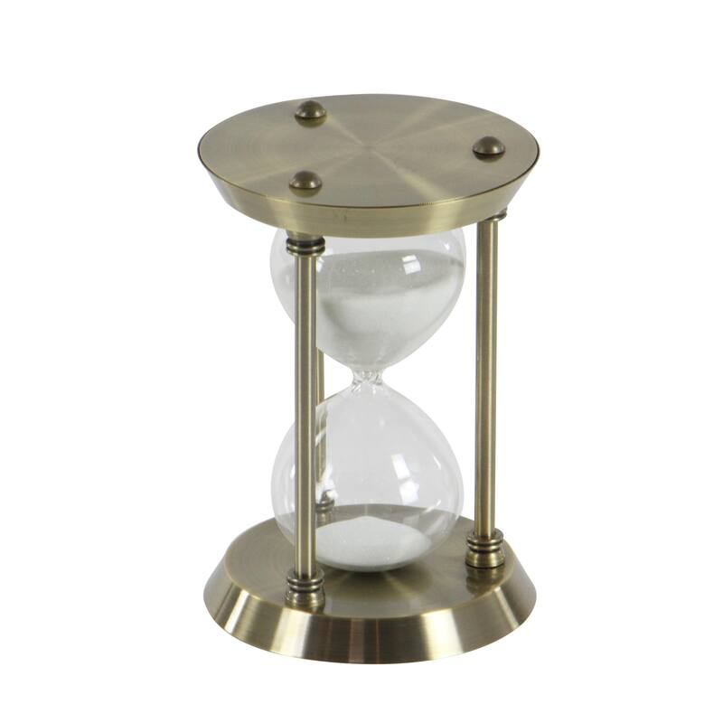 Metal Hourglass Sand Timer - Brass - Roche River Decor