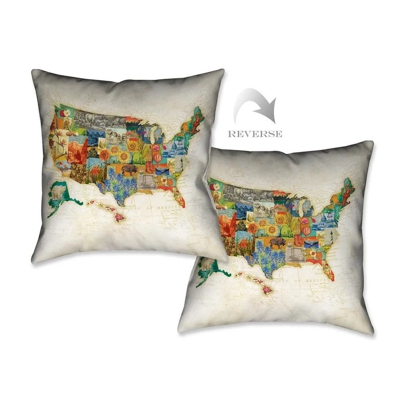Laural Home Vintage Travel Maps Indoor Decorative Pillow