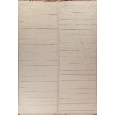 Ivory Moroccan Oriental Large Area Rug Handmade Wool Carpet - 12'1"x 15'11"