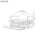 preview thumbnail 30 of 50, Full Size Wooden House Bed With Twin Size Trundle