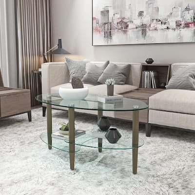 Oval Glass Coffee Table