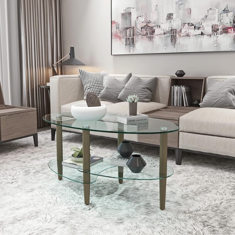 Oval Glass Coffee Table