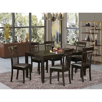 Dining Room Table Set with Chairs - Kitchen Table Set, Wood Dinette Set, Cappuccino Finish