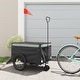 preview thumbnail 25 of 26, vidaXL Bike Trailer Kids Bicycle Cargo Trailer Cart Wagon with Tow Bar Iron 53.9" x 26.8" x 23.2" - Black and gray