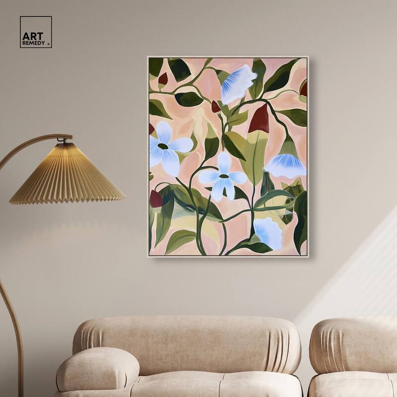 Bold Peach Petal Motif Canvas by Art Remedy