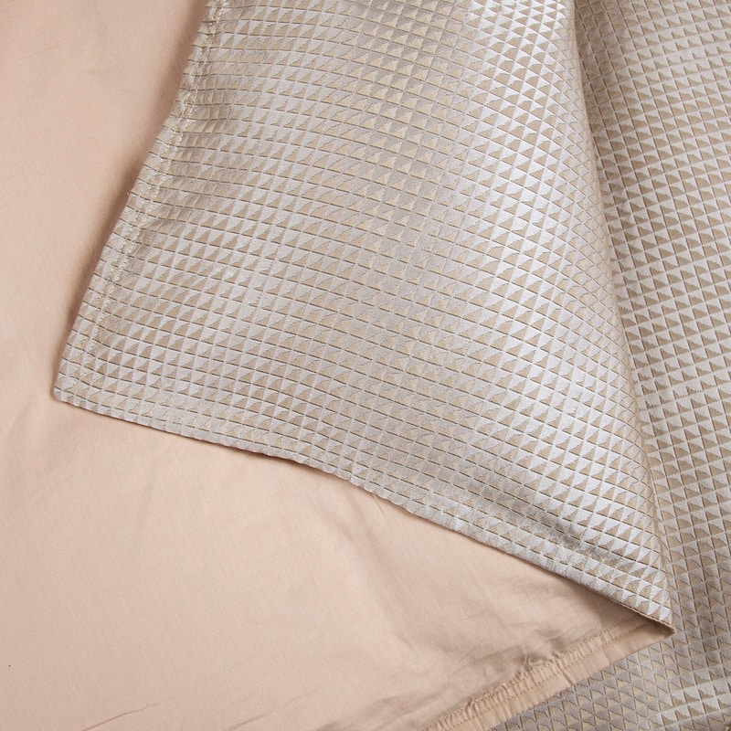 HiEnd Accents Sydney Lustrous Jacquard Comforter Set, Champagne, 3PC