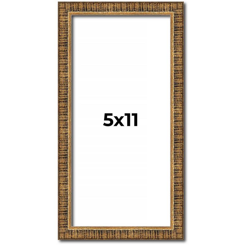 5x11 Frame Gold Solid Wood Picture Frame - Complete Modern Photo Frame
