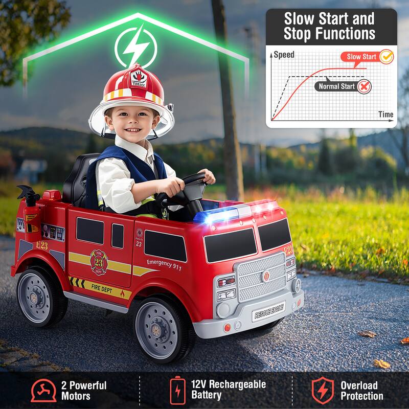 Gymax Kids Ride on Police Car 12V Battery Powered Electric Vehicle w/