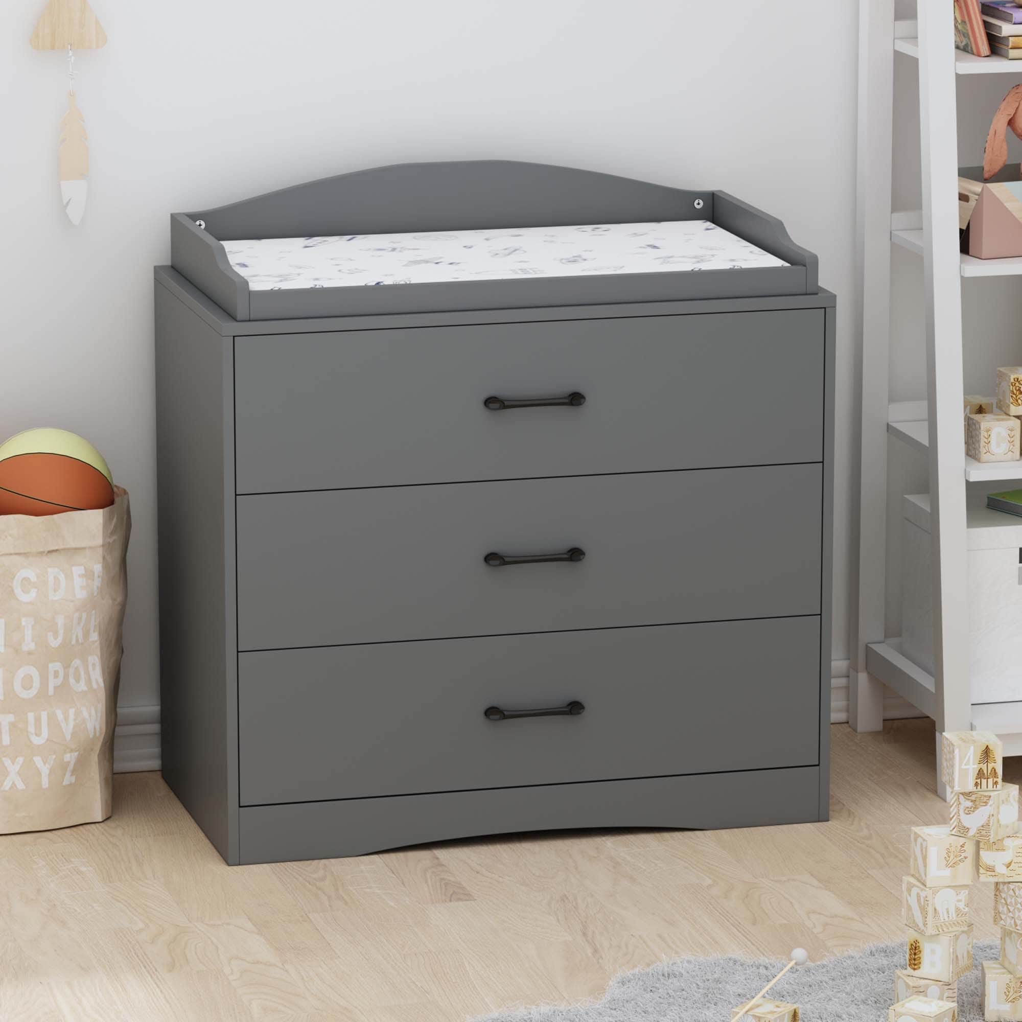 grey changing table dresser Glaf Baby with 6 Storage Drawers and Pad Topper Modern Diaper Change Station Changing Table for Newborn Baby and Infant (Grey) : Baby Perfect for storing diapers Timechee 35.4"W 35.4"H Changing Table