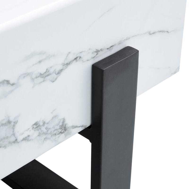 Marble Texture Sticker Mdf Coffee Table. Texture Sticker Metal Leg Spray Coating,Mdf Coffee Table