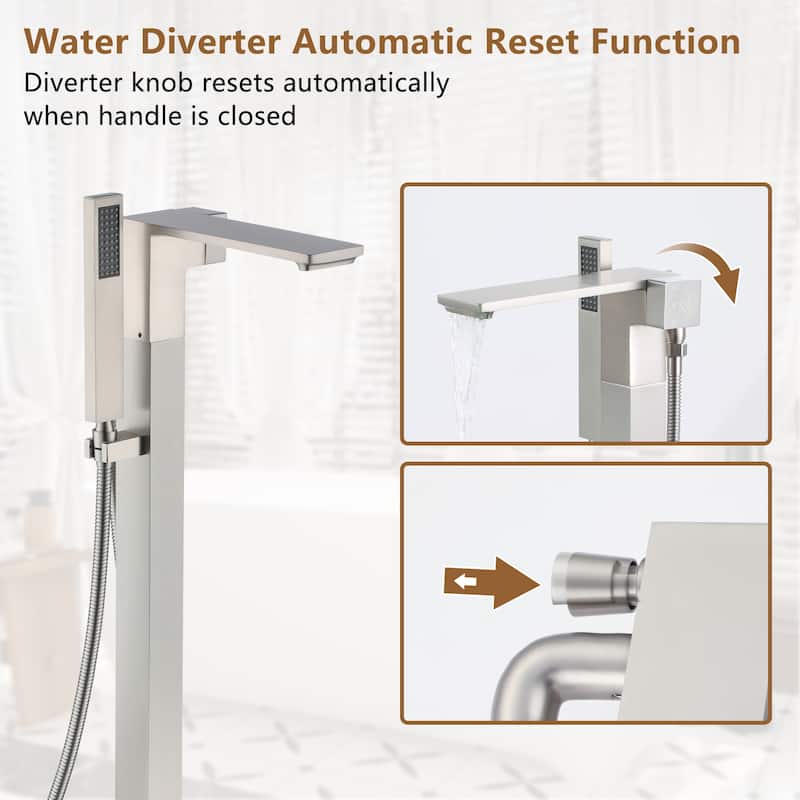 Freestanding Bathtub Faucet With Hand Shower Tub Faucets Floor Mount Tub Filler
