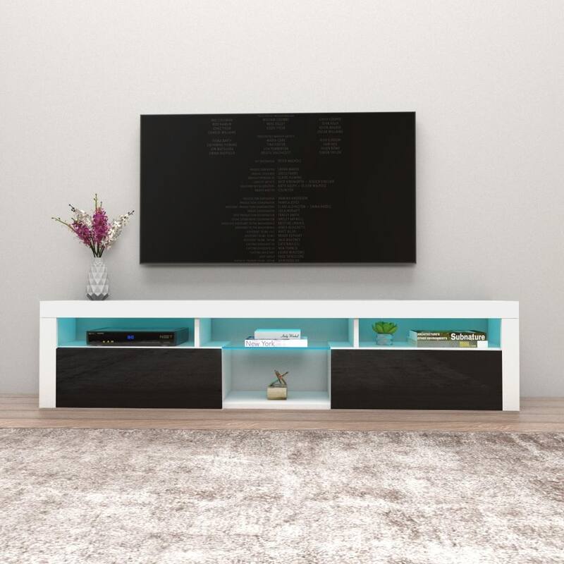 Bari 200 Wall Mounted Floating 79" TV Stand with 16 Color LEDs