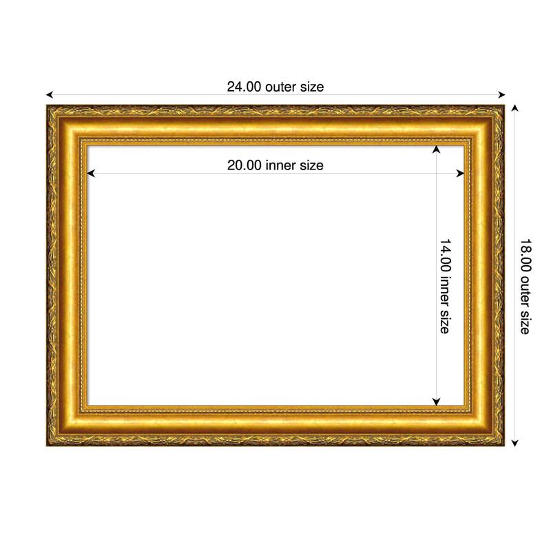 Amanti Art Colonial Embossed Gold Framed Dry Erase Magnetic Board - 24 x 18 in