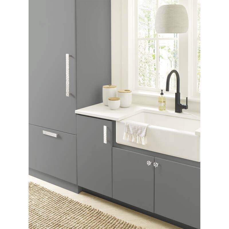 Kamari 10-1/16 in (256 mm) Center-to-Center Polished Nickel Cabinet Pull - 10.063