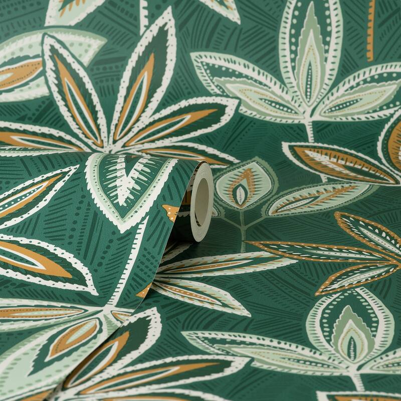 Fine Decor Bohan Green Decorative Tree Wallpaper