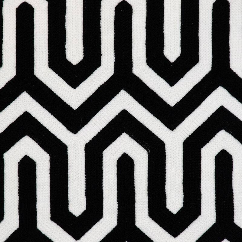 Parkland Collection Transitional Geometric Black 20" x 20" Pillow