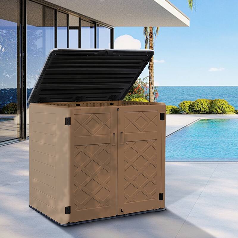 45-880 Gal. Outdoor Resin Deck Box Storage Shed for Garden,Patios,Backyards,Tools