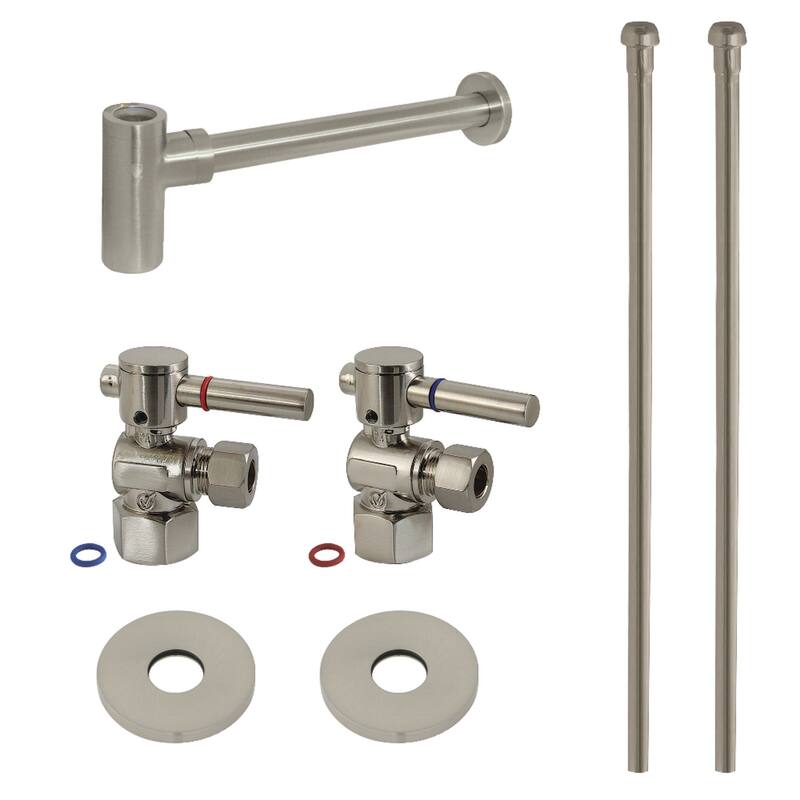 Kingston Brass Trimscape Modern Plumbing Sink Trim Kit with Bottle Trap - Brushed Nickel
