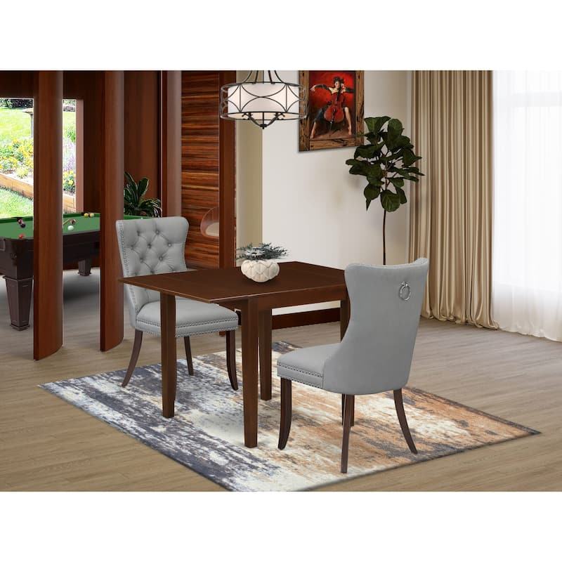East West Furniture Dining Table Set Includes a Rectangle Solid Wood Table and Parson Chairs, Mahogany (Pieces Options) - NDDA3-MAH-27