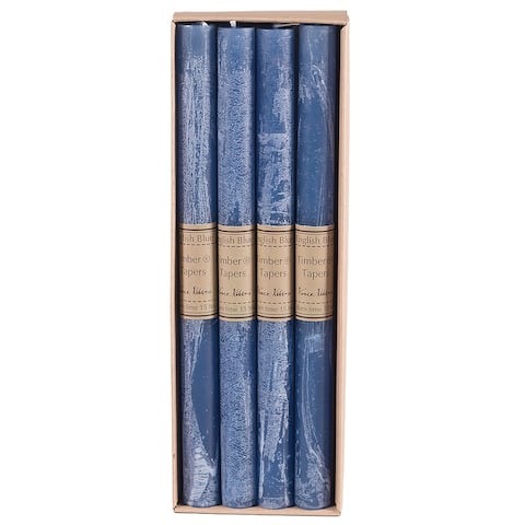 English Blue Timber Tapers - Set of 12