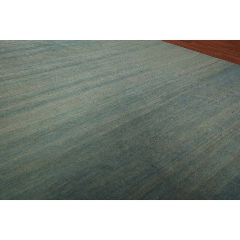 Oriental Green & Blue Modern Gabbeh Area Rug Handmade Wool Carpet - 6'6" x 9'9"