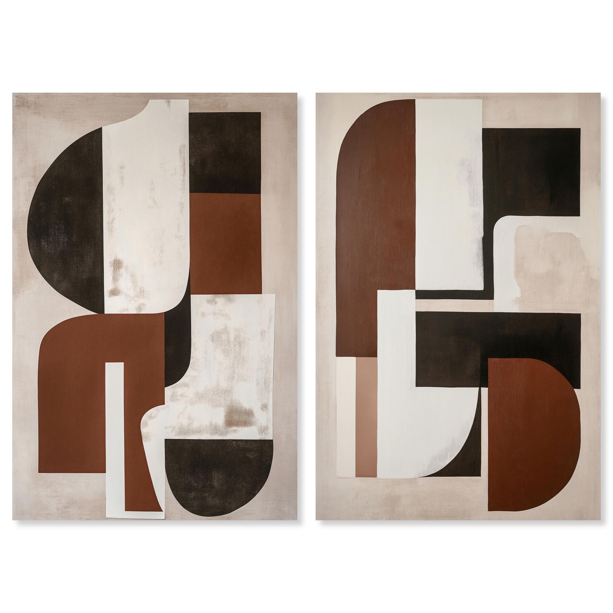 Neutral Luxe Boho Art 2 Panel Set Canvas Print by Art Remedy